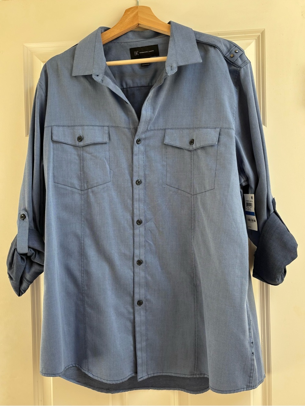 NWT - INC International Concepts Blue Men's Button-Down Shirt